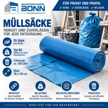 Müllsäcke blau 70x110cm  250 Stück